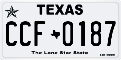 TX license plate CCF0187