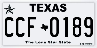 TX license plate CCF0189