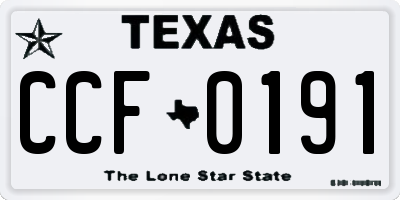 TX license plate CCF0191