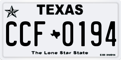 TX license plate CCF0194