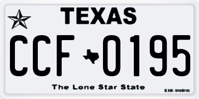 TX license plate CCF0195
