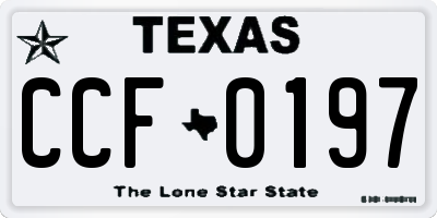 TX license plate CCF0197