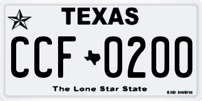 TX license plate CCF0200