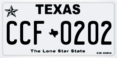 TX license plate CCF0202
