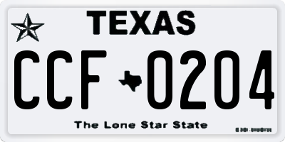 TX license plate CCF0204