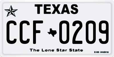 TX license plate CCF0209