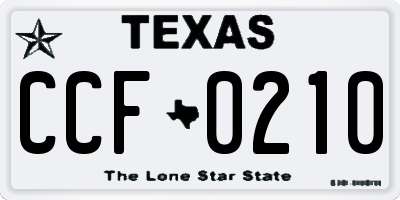 TX license plate CCF0210