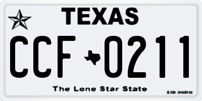 TX license plate CCF0211