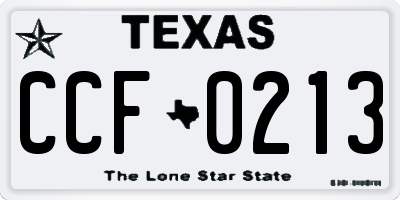 TX license plate CCF0213