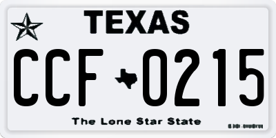 TX license plate CCF0215