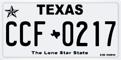 TX license plate CCF0217