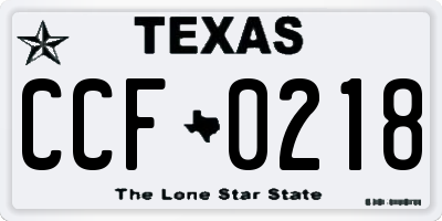 TX license plate CCF0218