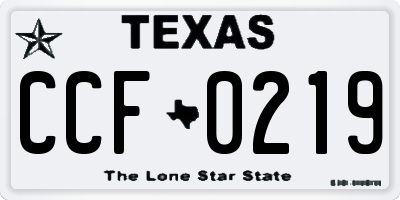 TX license plate CCF0219