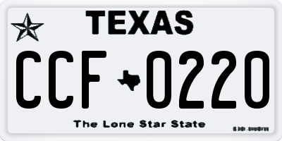 TX license plate CCF0220