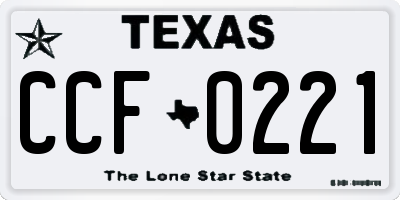 TX license plate CCF0221