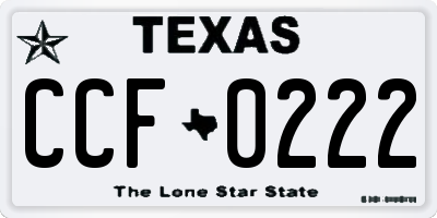 TX license plate CCF0222