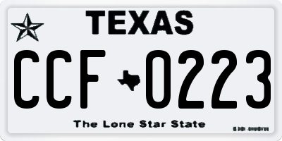 TX license plate CCF0223