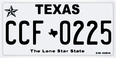 TX license plate CCF0225