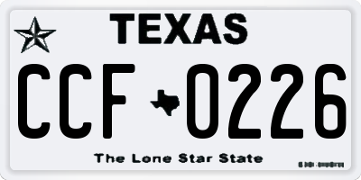 TX license plate CCF0226
