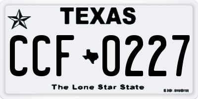 TX license plate CCF0227