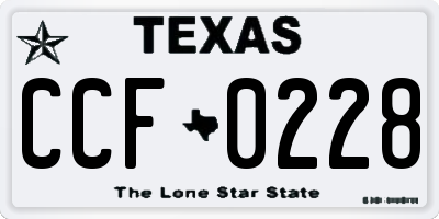 TX license plate CCF0228