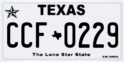 TX license plate CCF0229