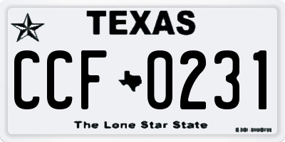 TX license plate CCF0231