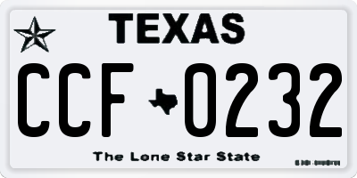 TX license plate CCF0232