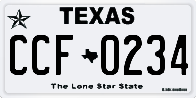 TX license plate CCF0234
