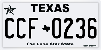 TX license plate CCF0236