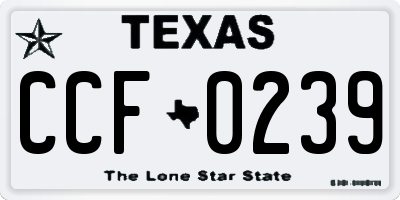 TX license plate CCF0239