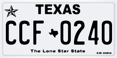 TX license plate CCF0240