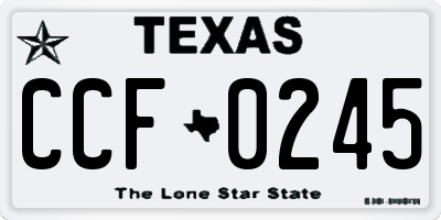 TX license plate CCF0245