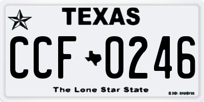 TX license plate CCF0246