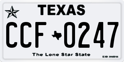 TX license plate CCF0247
