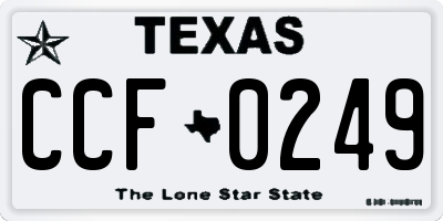 TX license plate CCF0249