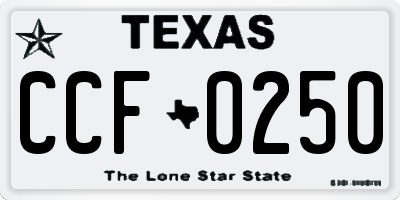 TX license plate CCF0250