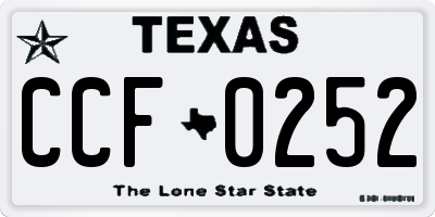 TX license plate CCF0252