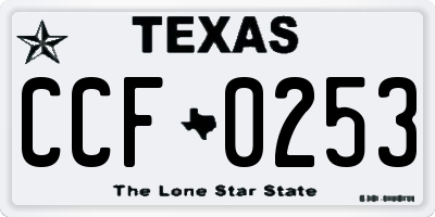 TX license plate CCF0253