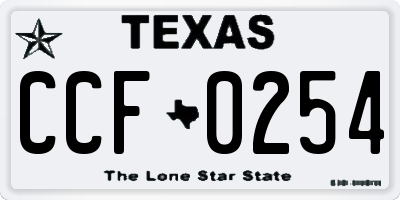 TX license plate CCF0254