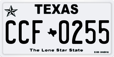 TX license plate CCF0255