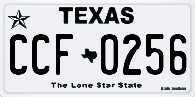 TX license plate CCF0256