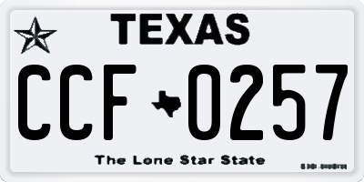 TX license plate CCF0257