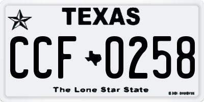 TX license plate CCF0258