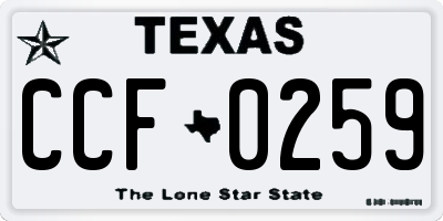 TX license plate CCF0259