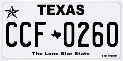 TX license plate CCF0260