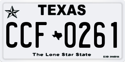 TX license plate CCF0261