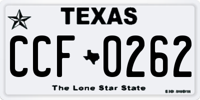 TX license plate CCF0262