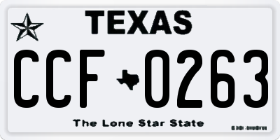 TX license plate CCF0263