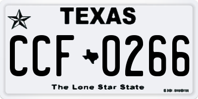 TX license plate CCF0266